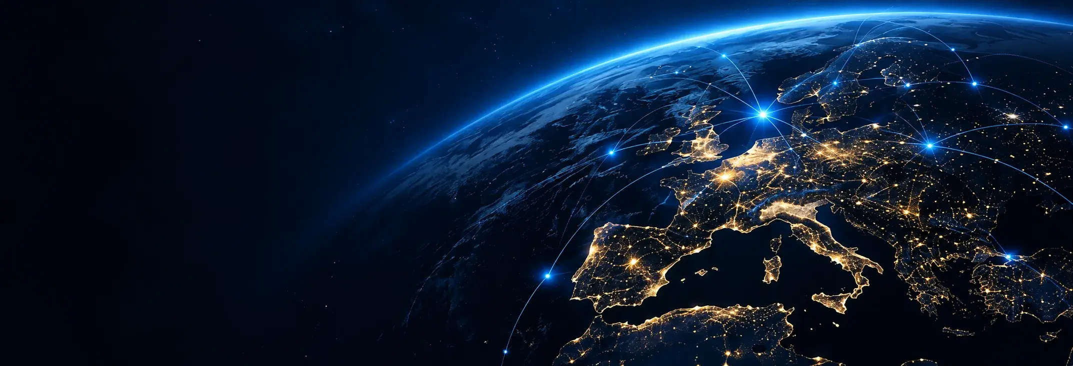 The connected world at night
