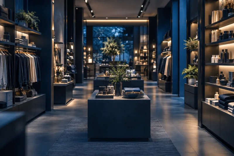 Retail interior with connected systems
