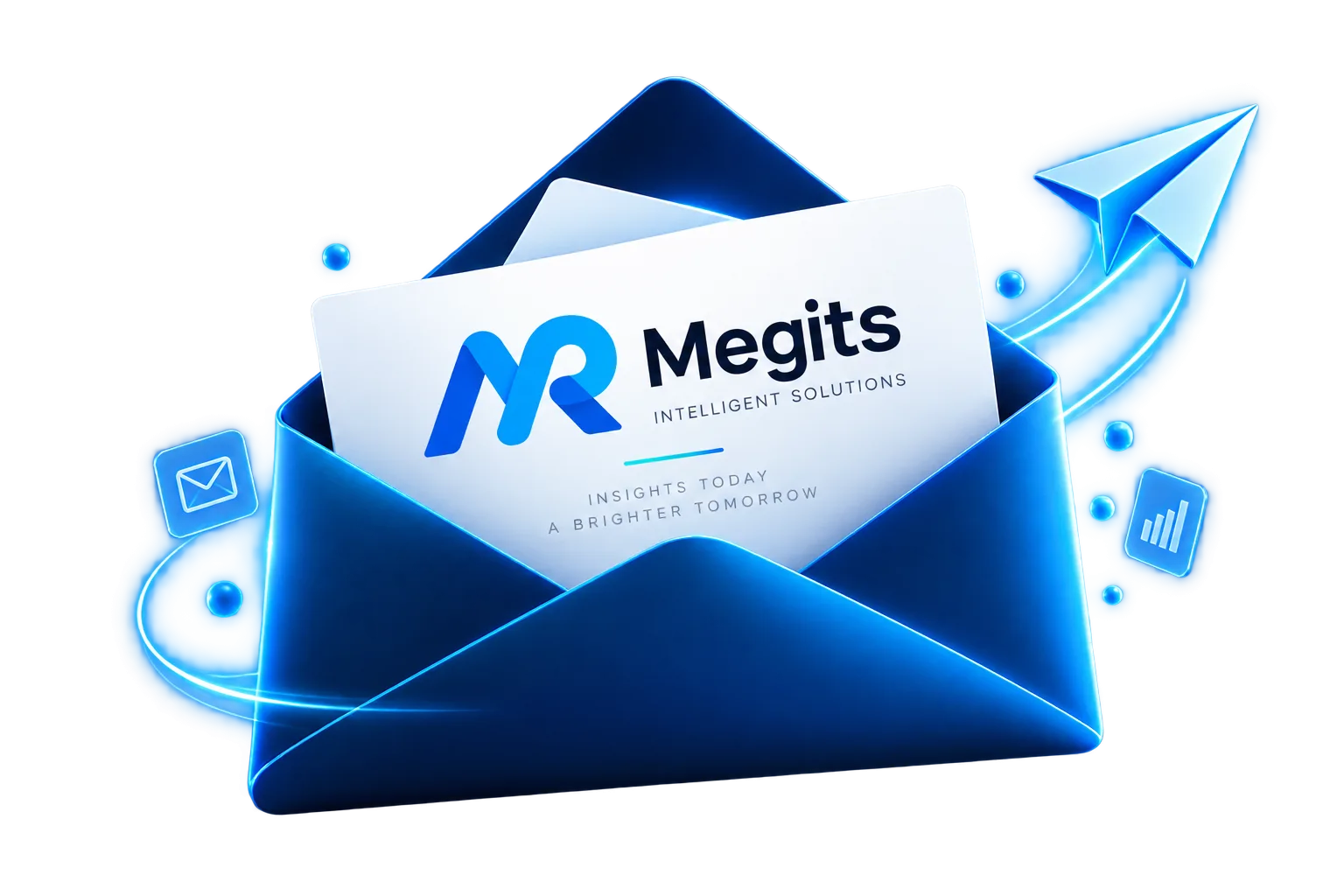 A MEGITS newsletter arriving in an envelope